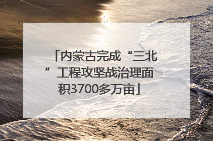 内蒙古完成“三北”工程攻坚战治理面积3700多万亩