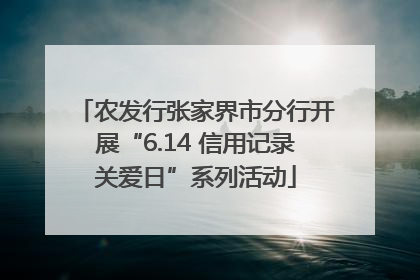农发行张家界市分行开展“6.14 信用记录关爱日”系列活动