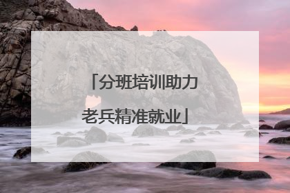 分班培训助力老兵精准就业