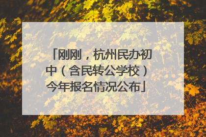 刚刚，杭州民办初中（含民转公学校）今年报名情况公布