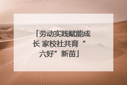 劳动实践赋能成长 家校社共育“六好”新苗