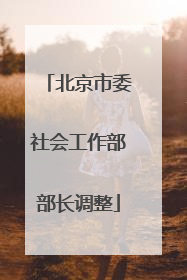 北京市委社会工作部部长调整