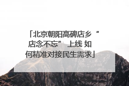 北京朝阳高碑店乡“店念不忘” 上线 如何精准对接民生需求