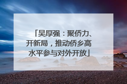 吴厚强：聚侨力、开新局，推动侨乡高水平参与对外开放