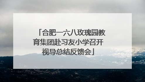 合肥一六八玫瑰园教育集团赴习友小学召开视导总结反馈会