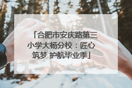 合肥市安庆路第三小学大杨分校：匠心筑梦 护航毕业季