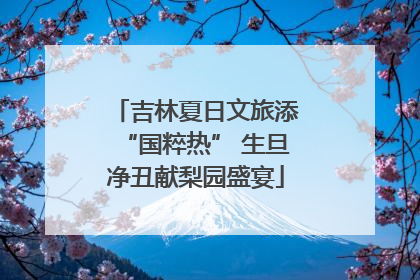 吉林夏日文旅添“国粹热” 生旦净丑献梨园盛宴
