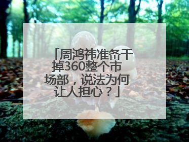 周鸿祎准备干掉360整个市场部，说法为何让人担心？