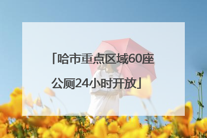 哈市重点区域60座公厕24小时开放