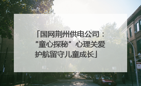 国网荆州供电公司：“童心探秘”心理关爱护航留守儿童成长