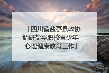 四川省盐亭县政协调研盐亭职校青少年心理健康教育工作