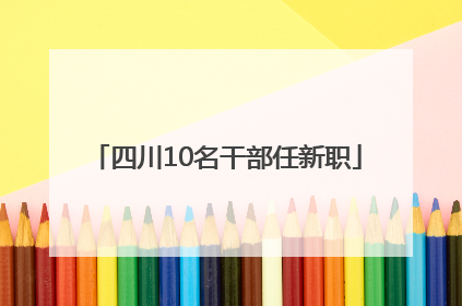 四川10名干部任新职