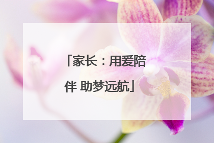 家长：用爱陪伴 助梦远航