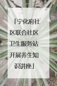 宁化府社区联合社区卫生服务站开展养生知识讲座