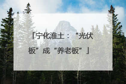 宁化淮土：“光伏板”成“养老板”