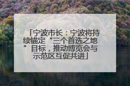 宁波市长：宁波将持续锚定“三个首选之地”目标，推动博览会与示范区互促共进