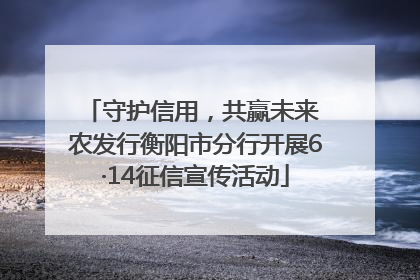 守护信用，共赢未来 农发行衡阳市分行开展6·14征信宣传活动