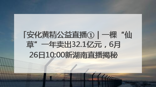 安化黄精公益直播①｜一棵“仙草”一年卖出32.1亿元，6月26日10:00新湖南直播揭秘安化黄精变黄金的“密码”