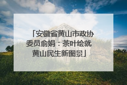 安徽省黄山市政协委员俞娟：茶叶绘就黄山民生新图景