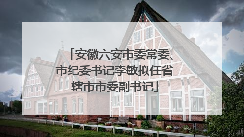 安徽六安市委常委、市纪委书记李敏拟任省辖市市委副书记