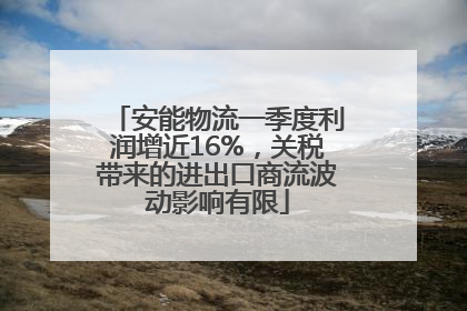 安能物流一季度利润增近16%，关税带来的进出口商流波动影响有限