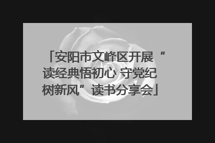 安阳市文峰区开展“读经典悟初心 守党纪树新风”读书分享会