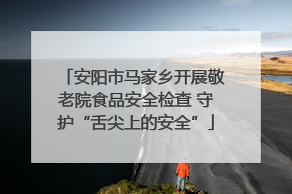 安阳市马家乡开展敬老院食品安全检查 守护“舌尖上的安全”