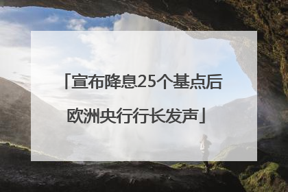 宣布降息25个基点后 欧洲央行行长发声