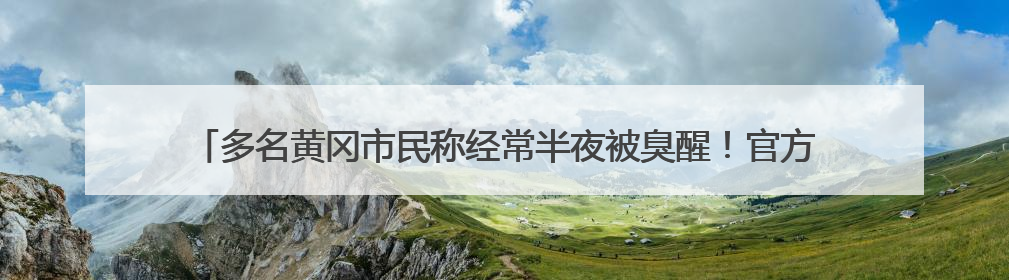 多名黄冈市民称经常半夜被臭醒！官方回应：已有整改措施，还没有整改情况