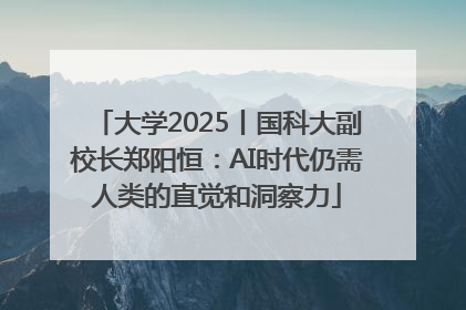 大学2025丨国科大副校长郑阳恒：AI时代仍需人类的直觉和洞察力