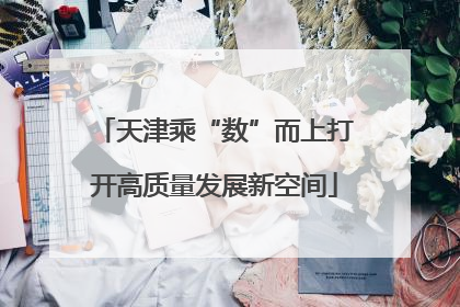 天津乘“数”而上打开高质量发展新空间