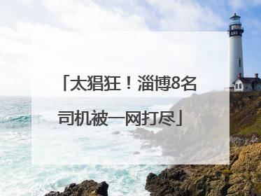 太猖狂！淄博8名司机被一网打尽