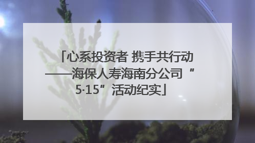 心系投资者 携手共行动——海保人寿海南分公司“5·15”活动纪实