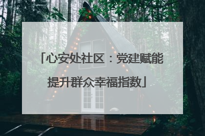 心安处社区：党建赋能 提升群众幸福指数