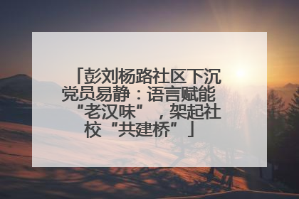 彭刘杨路社区下沉党员易静：语言赋能“老汉味”，架起社校“共建桥”