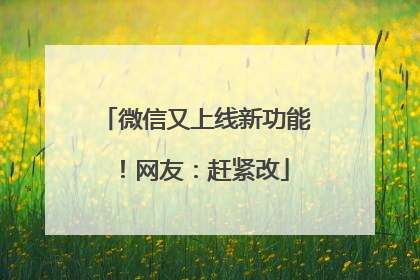 微信又上线新功能！网友：赶紧改