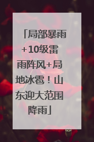 局部暴雨+10级雷雨阵风+局地冰雹！山东迎大范围降雨