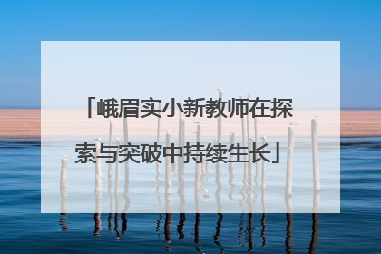 峨眉实小新教师在探索与突破中持续生长