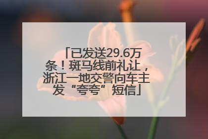 已发送29.6万条！斑马线前礼让，浙江一地交警向车主发“夸夸”短信