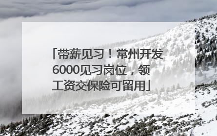 带薪见习！常州开发6000见习岗位，领工资交保险可留用