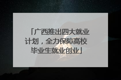 广西推出四大就业计划，全力保障高校毕业生就业创业