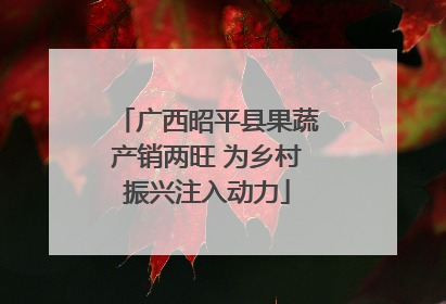 广西昭平县果蔬产销两旺 为乡村振兴注入动力