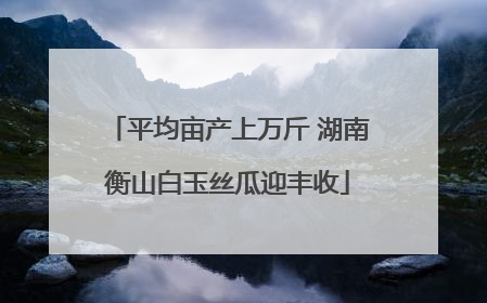 平均亩产上万斤 湖南衡山白玉丝瓜迎丰收