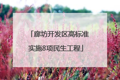廊坊开发区高标准实施8项民生工程