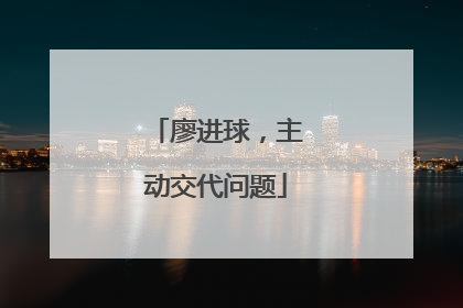 廖进球，主动交代问题
