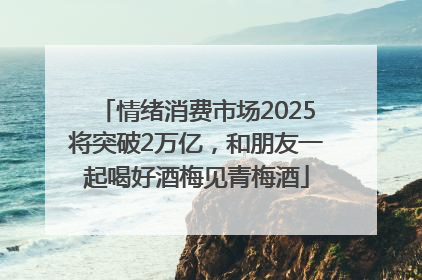 情绪消费市场2025将突破2万亿，和朋友一起喝好酒梅见青梅酒