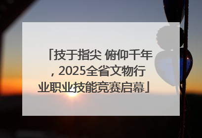 技于指尖 俯仰千年，2025全省文物行业职业技能竞赛启幕