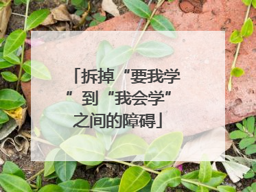 拆掉“要我学”到“我会学”之间的障碍