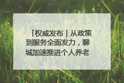权威发布｜从政策到服务全面发力，聊城加速推进个人养老金制度落地