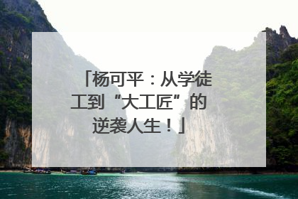 杨可平：从学徒工到“大工匠”的逆袭人生！